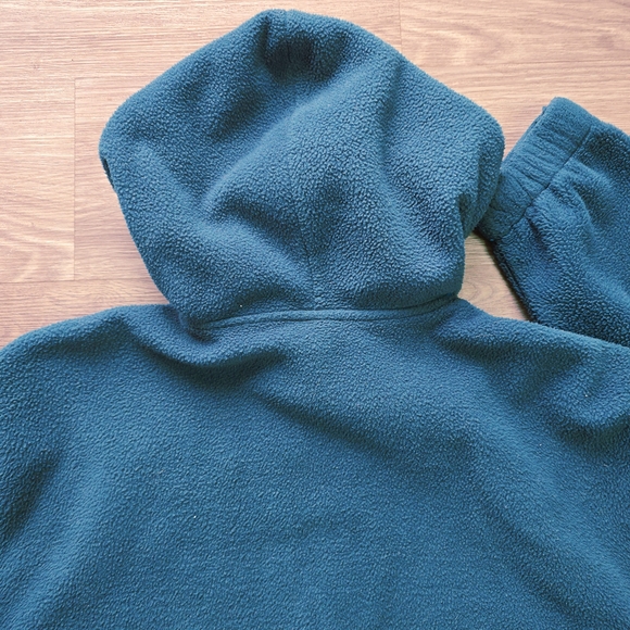 Vintage Unisex Teal Adidas Adventure Fleece Zip Up Hoodie - Picture 13 of 16